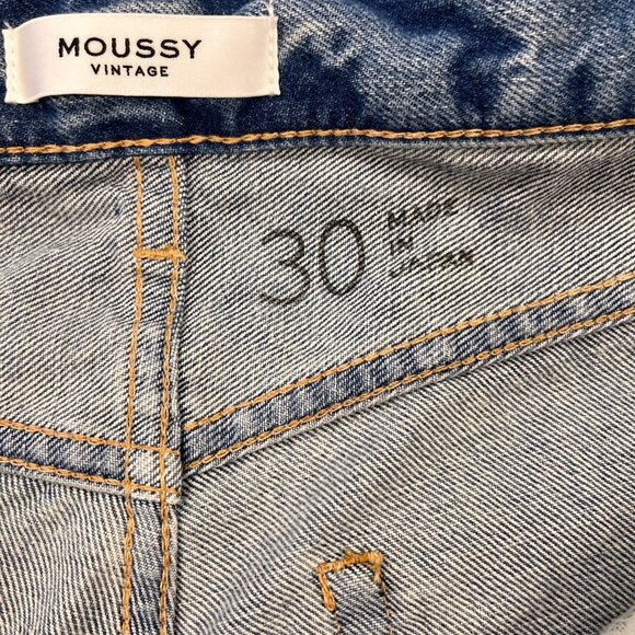 NWT Moussy Vintage Siena Straight Jeans Size 30 Cotton Light Wash Button Fly - Picture 13 of 16